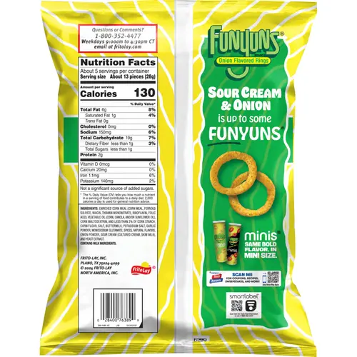 Funyuns Sour Cream and Funyuns Flavored Onion Ring 5.25 oz Bag thumbnail 4