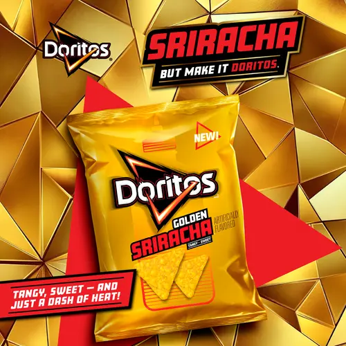Doritos Flavored Tortilla Chips Golden Sriracha Flavored 2.625 oz Bag thumbnail 3