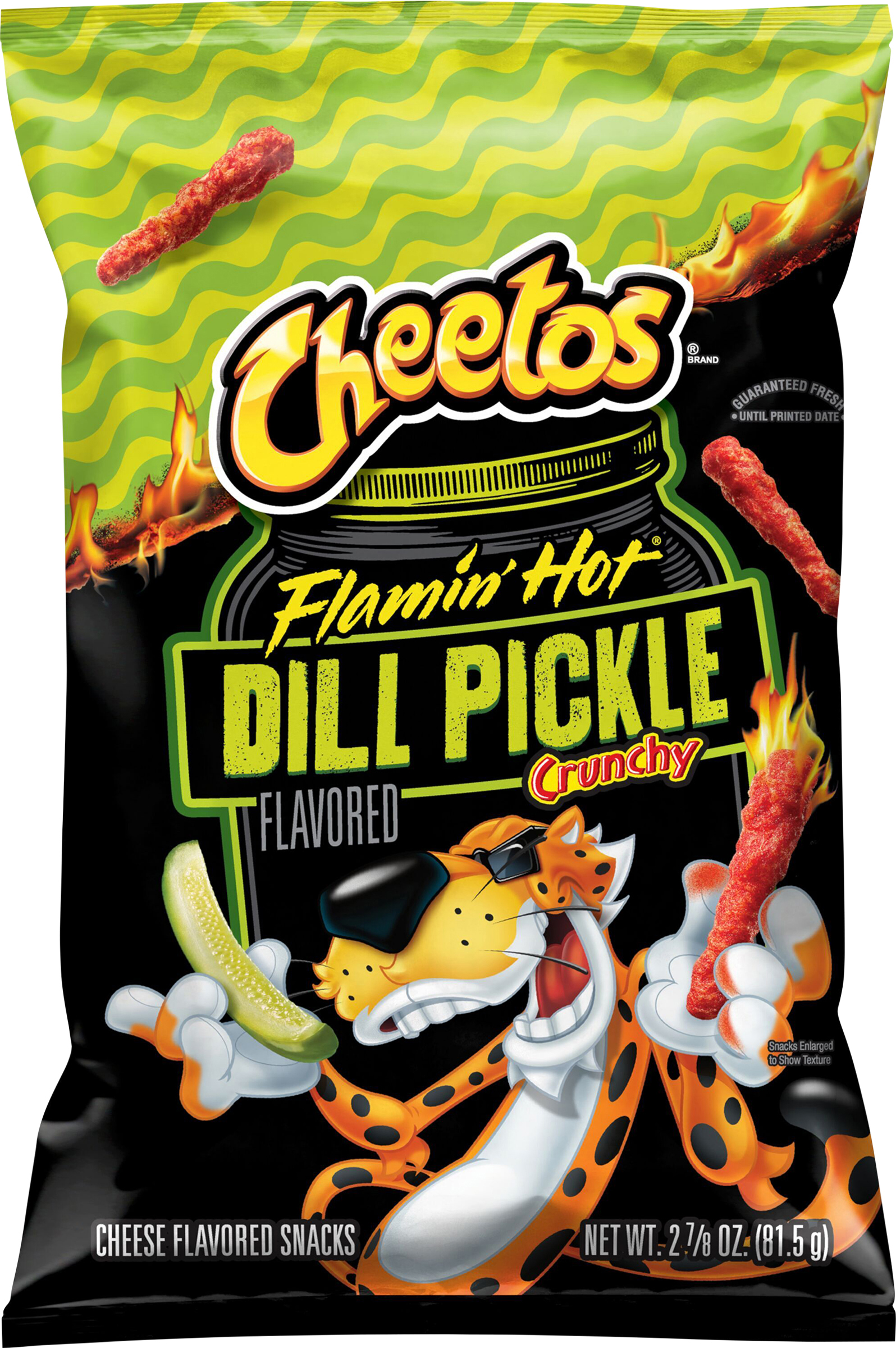 Cheetos Crunchy Cheese Flamin' Hot Dill Pickle Flavored Snacks, 2.875 oz Bag