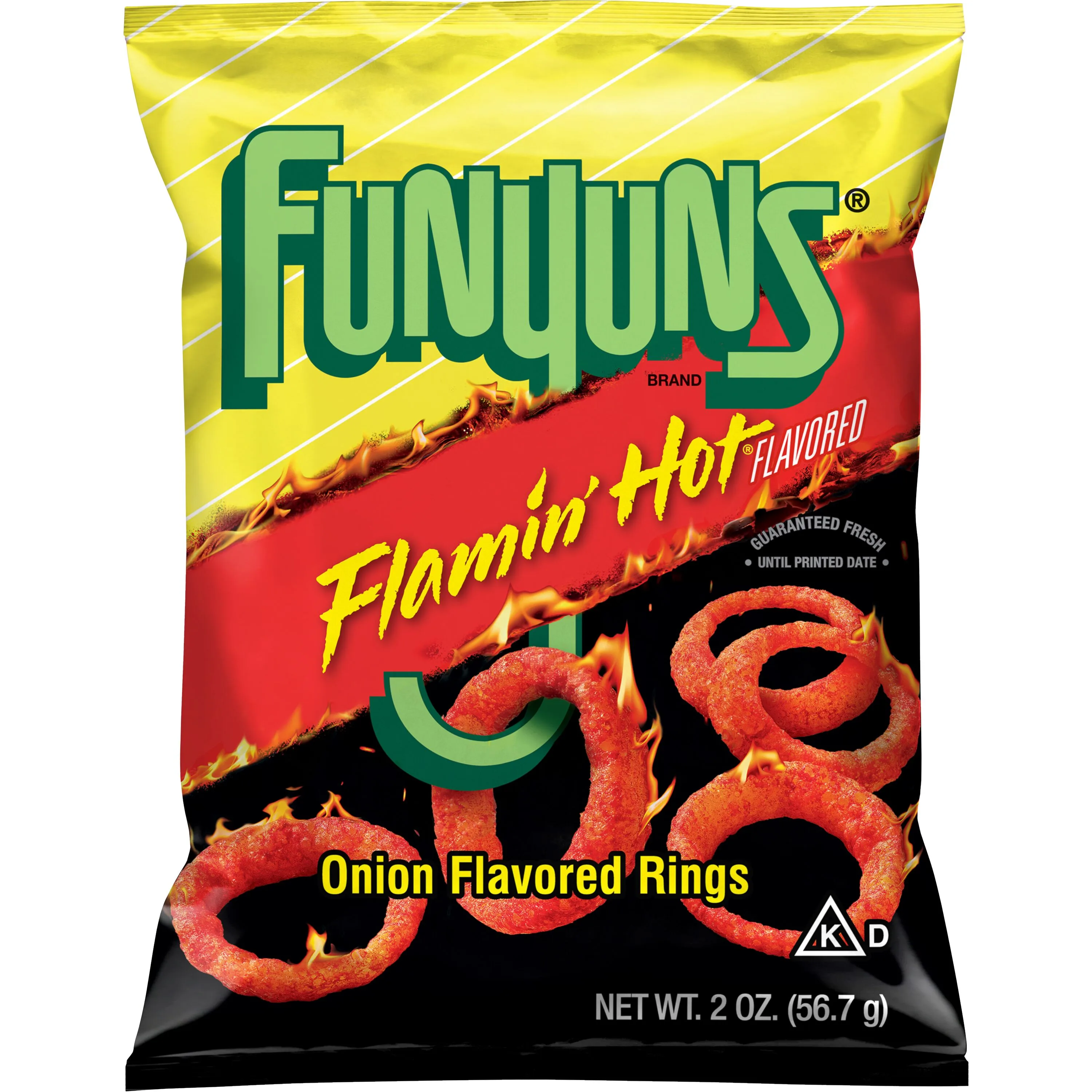 Funyuns Flamin' Hot Flavored Onion Flavored Rings, 2 oz Bag