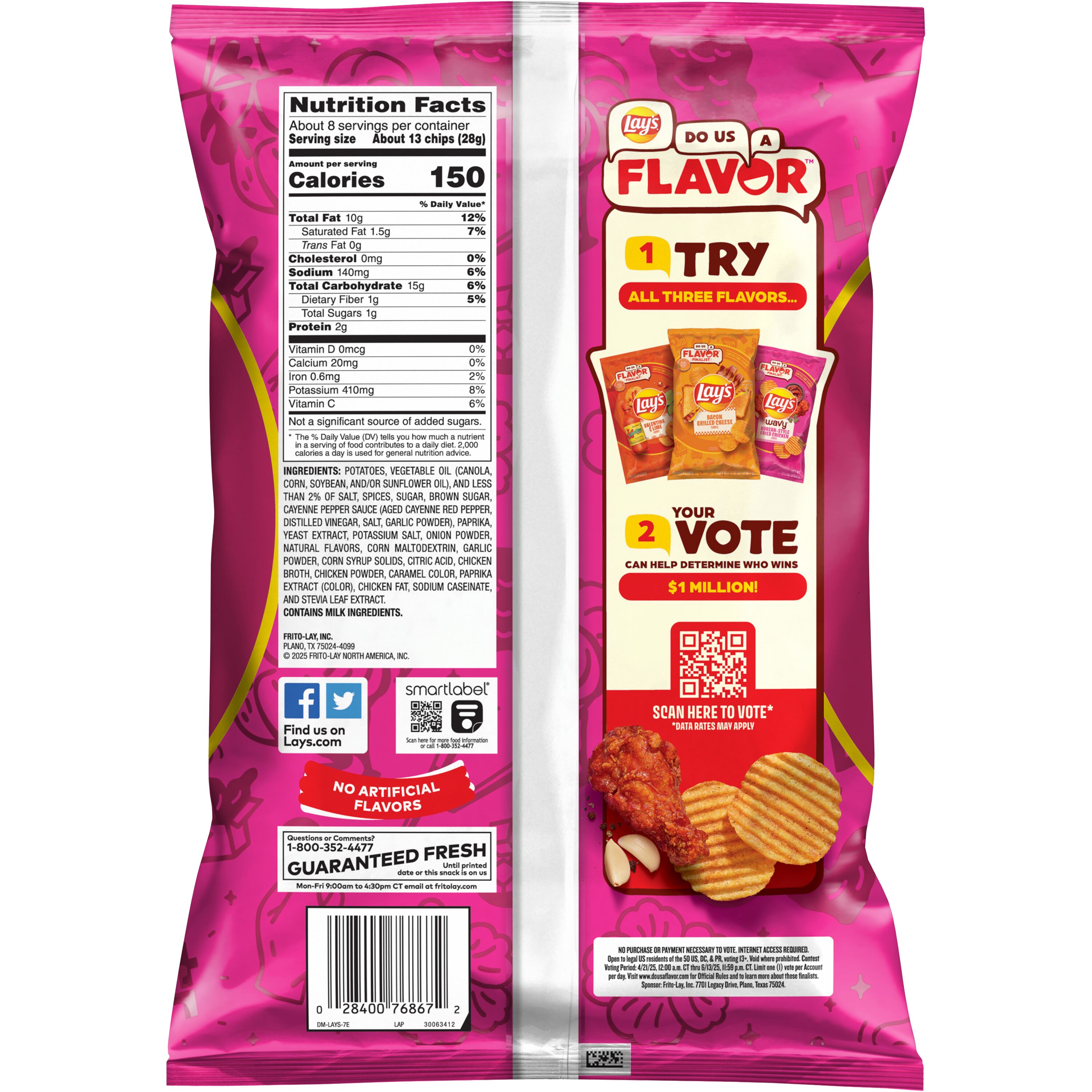 Lay's Wavy Potato Chips Korean Style Fried Chicken Snack Chips, 7.5 Ounce Bag thumbnail 4