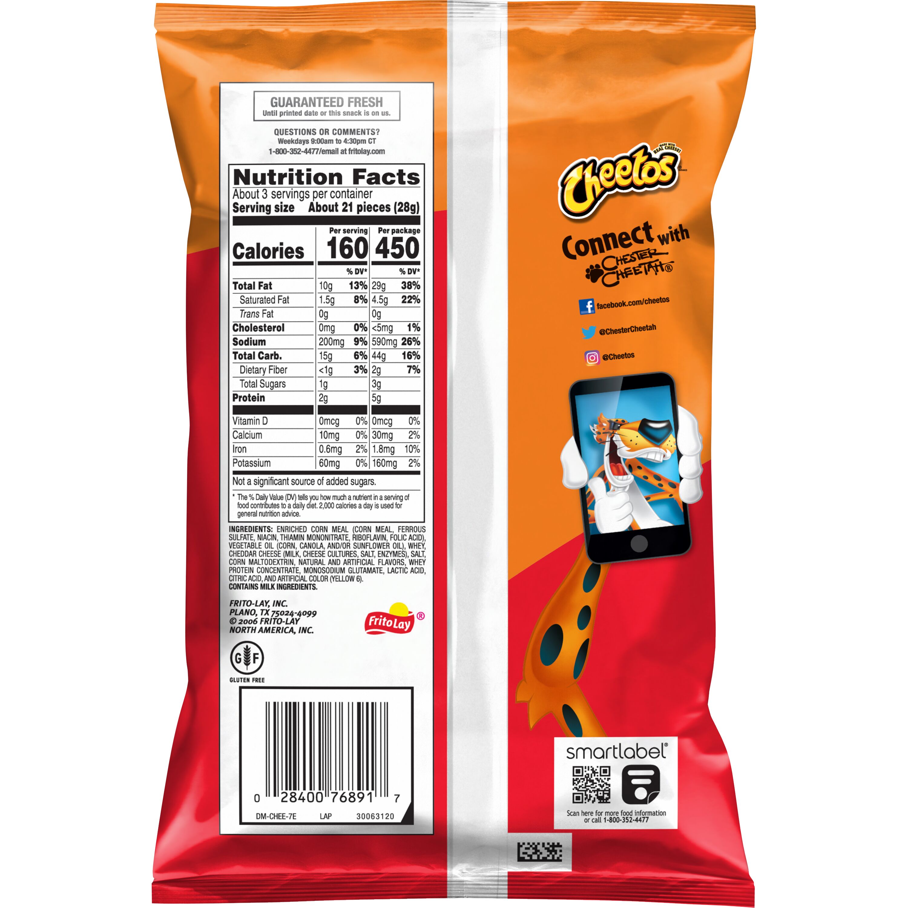 Cheetos Crunchy Cheese Flavored Snacks 2.875 Ounce Bag thumbnail 4