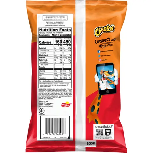 Cheetos Crunchy Cheese Flavored Snacks 2.875 Ounce Bag thumbnail 4