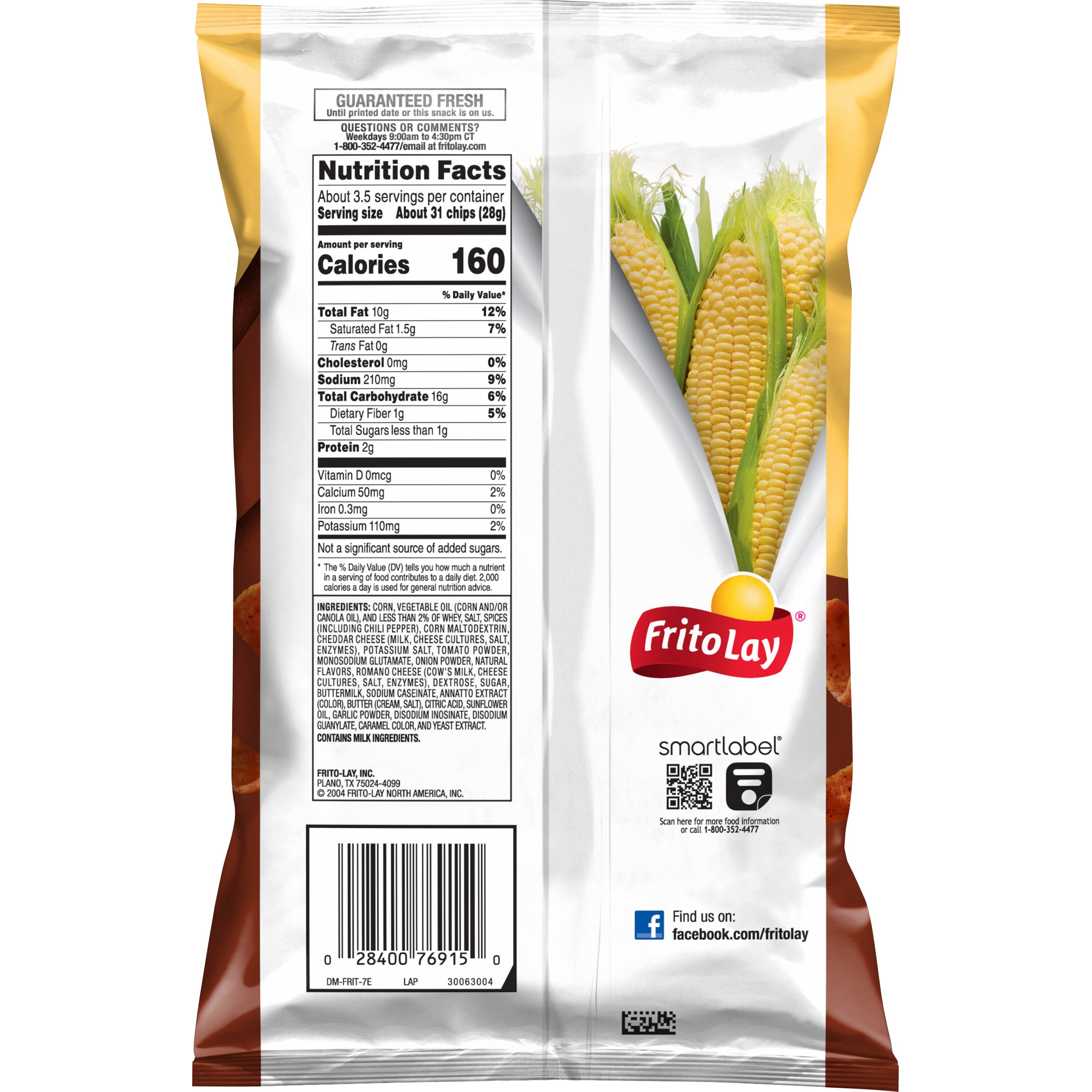 Fritos Corn Chips Chili Cheese Flavored, 3.375 oz Bag thumbnail 2