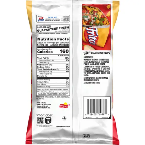 Fritos Original Corn Chips Snacks, 3.375 oz Bag thumbnail 2
