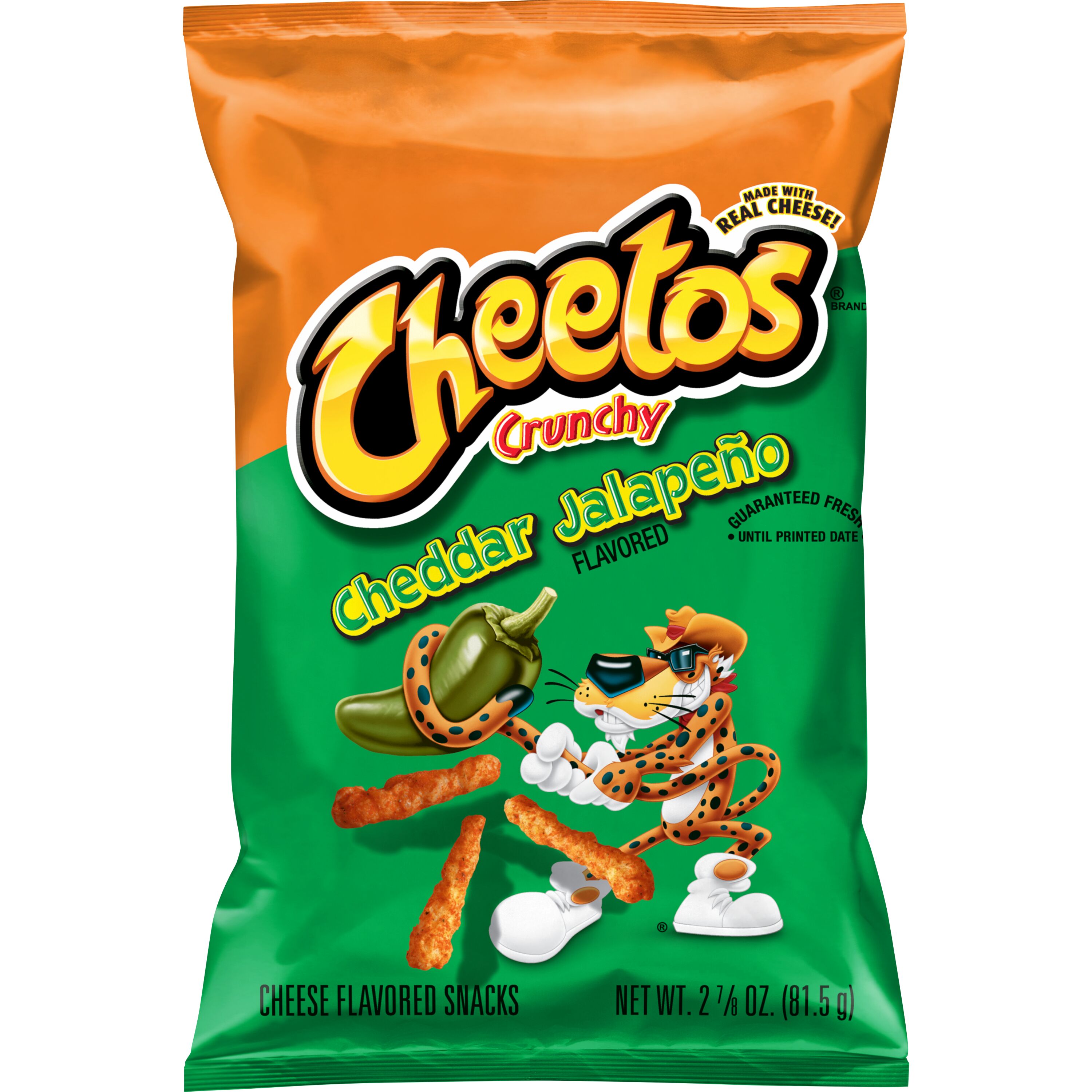 Cheetos Crunchy Cheese Cheddar Jalapeno Flavored Snacks, 2.875 oz Bag