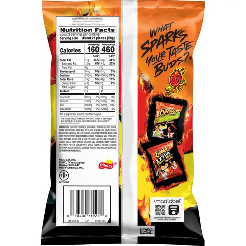 CHEETOS CRUNCHY FLAMIN HOT 2.875OZ thumbnail 2