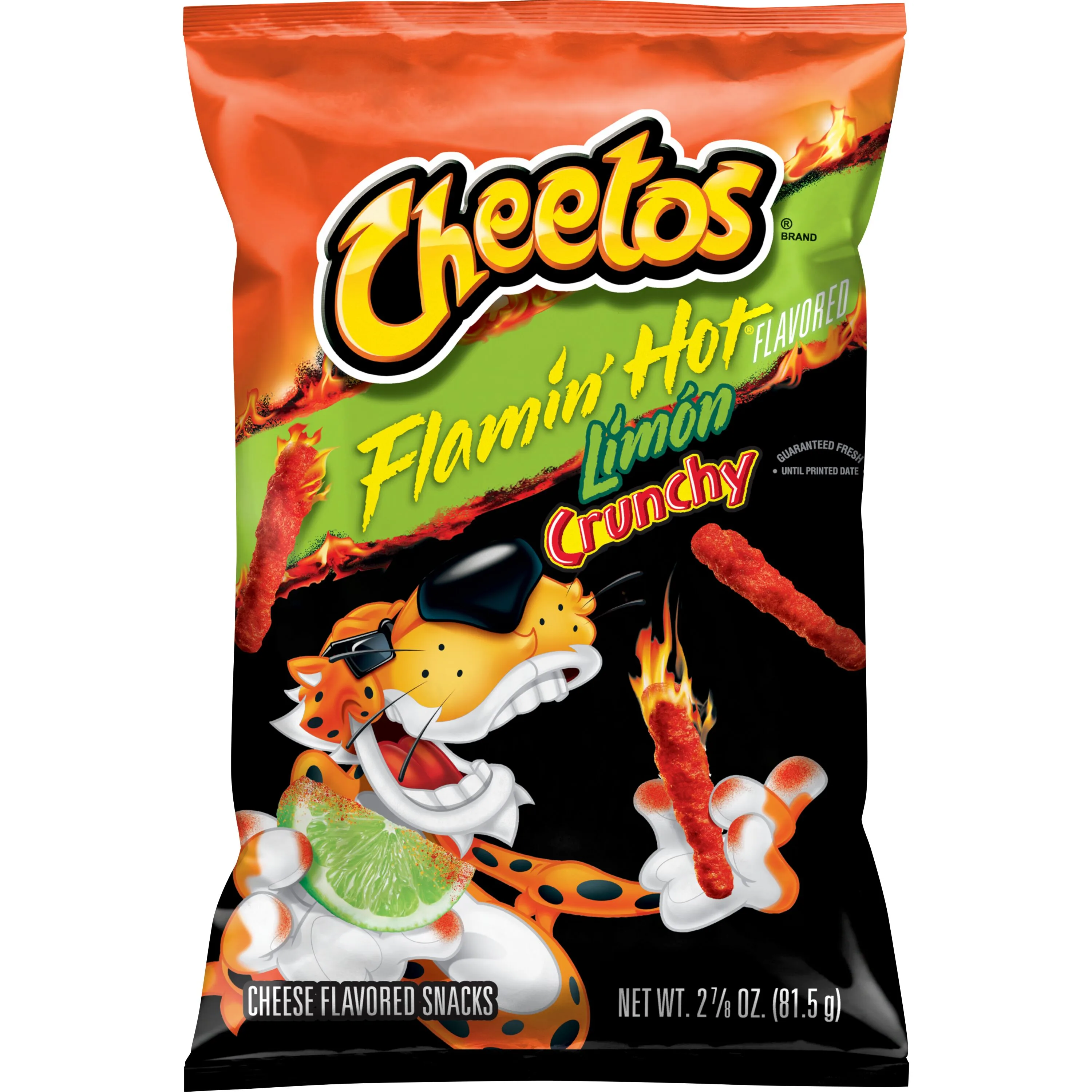 Cheetos Crunchy Cheese Flavored Snacks Flamin' Hot Limon, 2.875 oz Bag