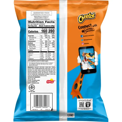 Cheetos Puffs Cheese Flavored Snacks 2.5 Ounce Bag thumbnail 4