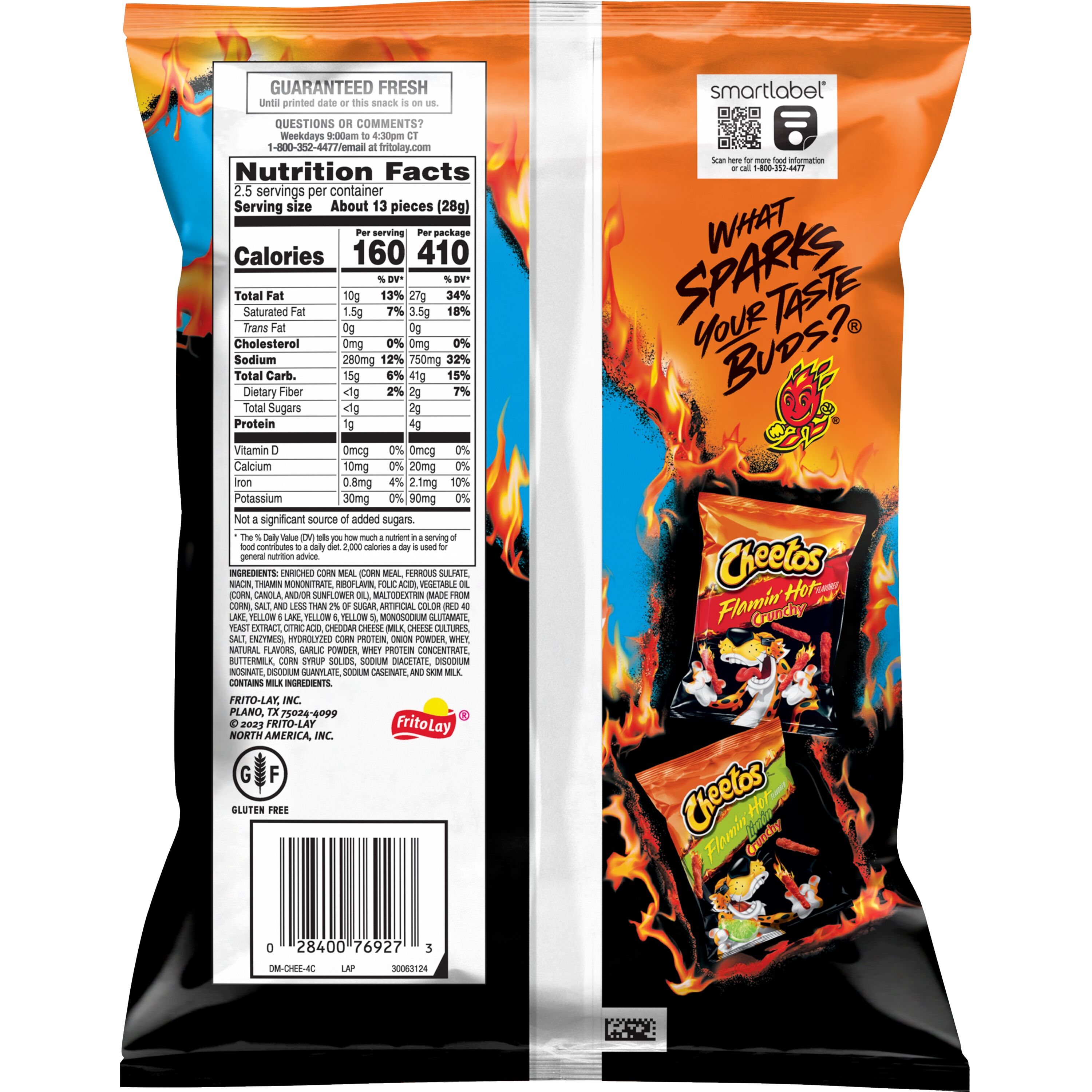 Cheetos Puffs Cheese Flavored Snacks Flamin' Hot Flavored, 2.5 oz Bag thumbnail 2