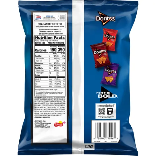 Doritos Tortilla Chips Cool Ranch Flavored 2.625 oz Bag thumbnail 2