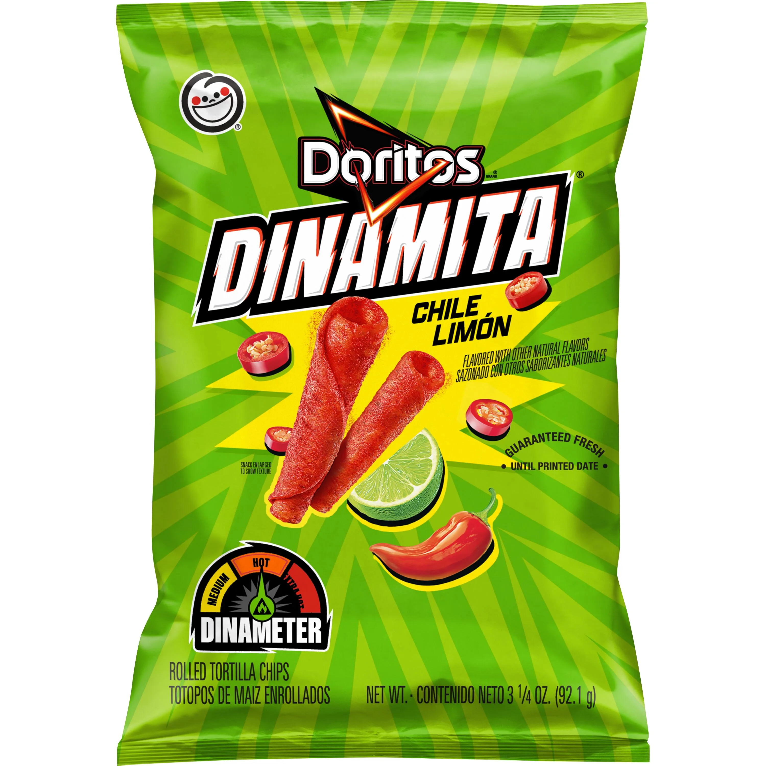 Doritos Dinamita Chile Limon Tortilla Chips, 3.24 oz Bag