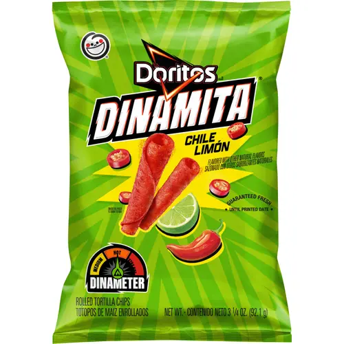 Doritos Dinamita Chile Limon Tortilla Chips, 3.24 oz Bag