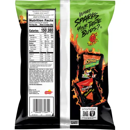 Doritos Tortilla Chips Flamin' Hot Limon Flavored, 2.625 oz Bag thumbnail 2