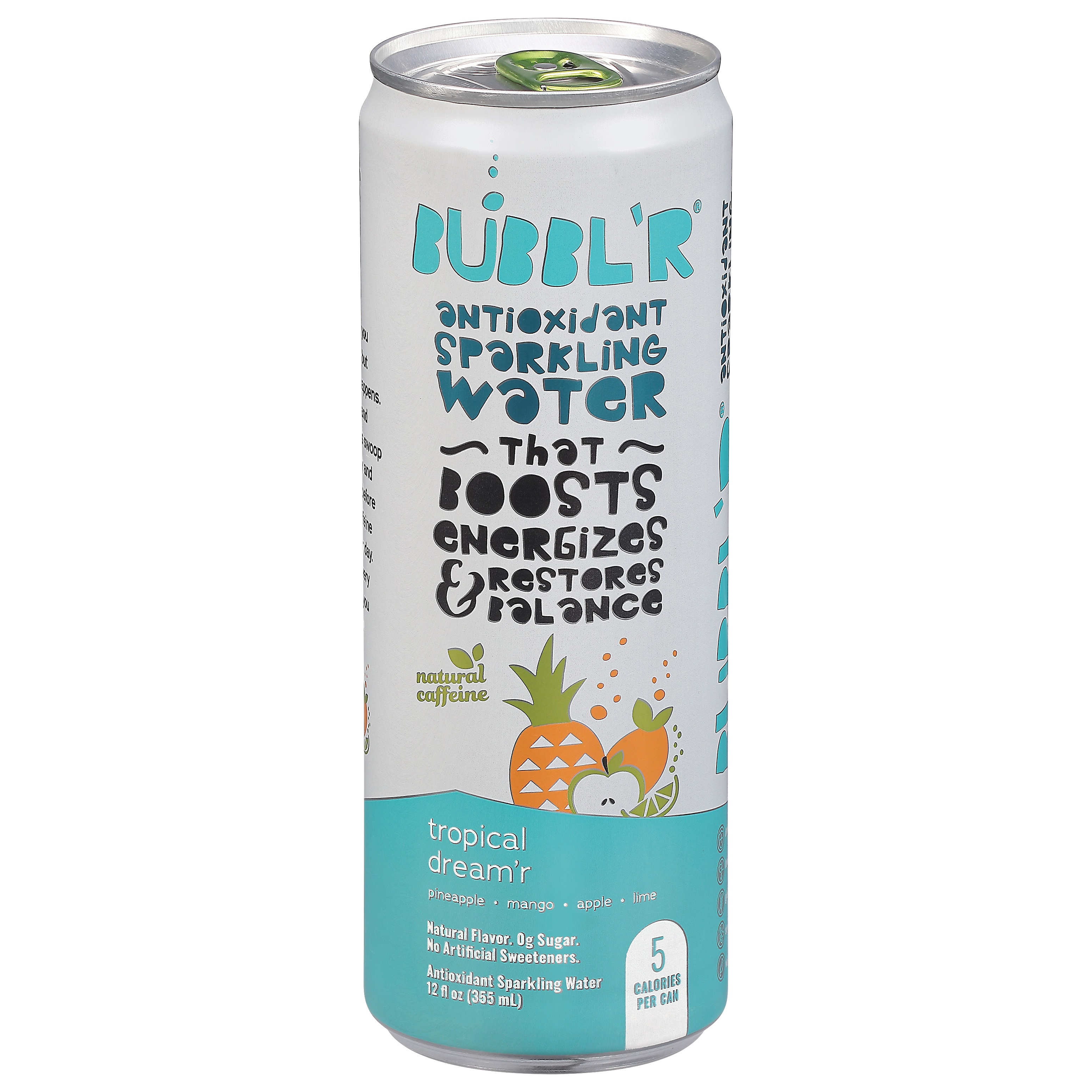 BUBBL'R Antioxidant Sparkling Water, Tropical Dream'r, 12 fl oz, 6 Pack Cans thumbnail 2
