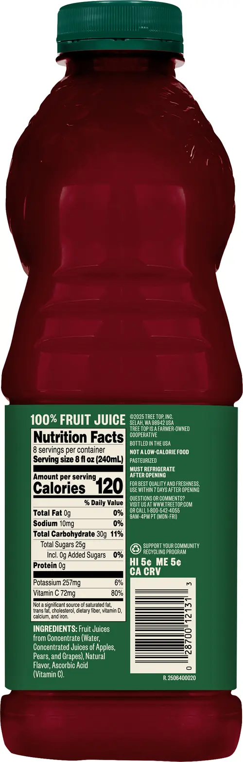 Tree Top 100% Apple Grape Juice, from Concentrates, 64 fl oz thumbnail 3