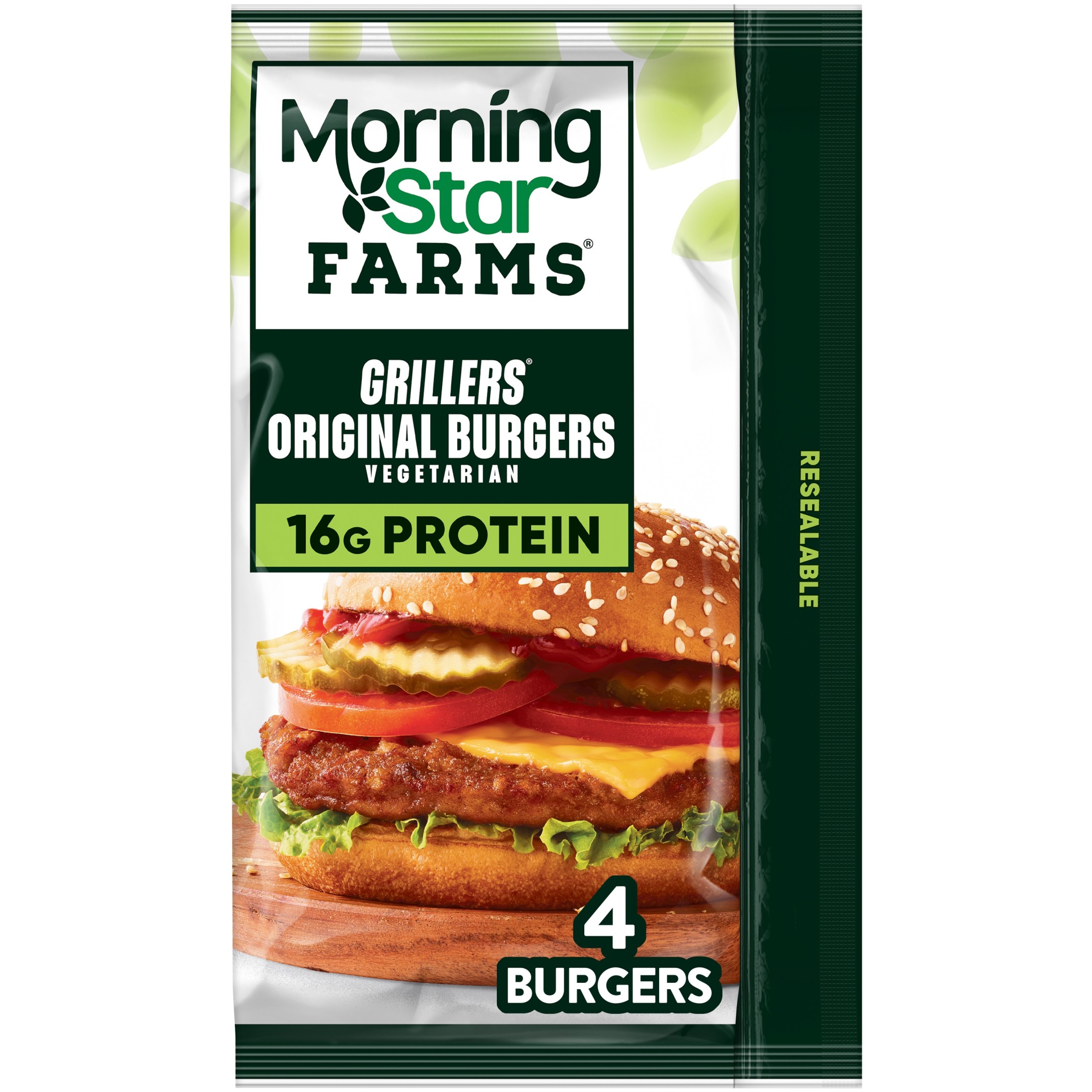 MorningStar Farms Vegetarian Grillers Original Veggie Burgers, 9 oz, 4 Count Bag