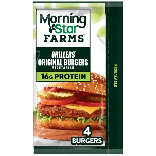 MorningStar Farms Vegetarian Grillers Original Veggie Burgers, 9 oz, 4 Count Bag