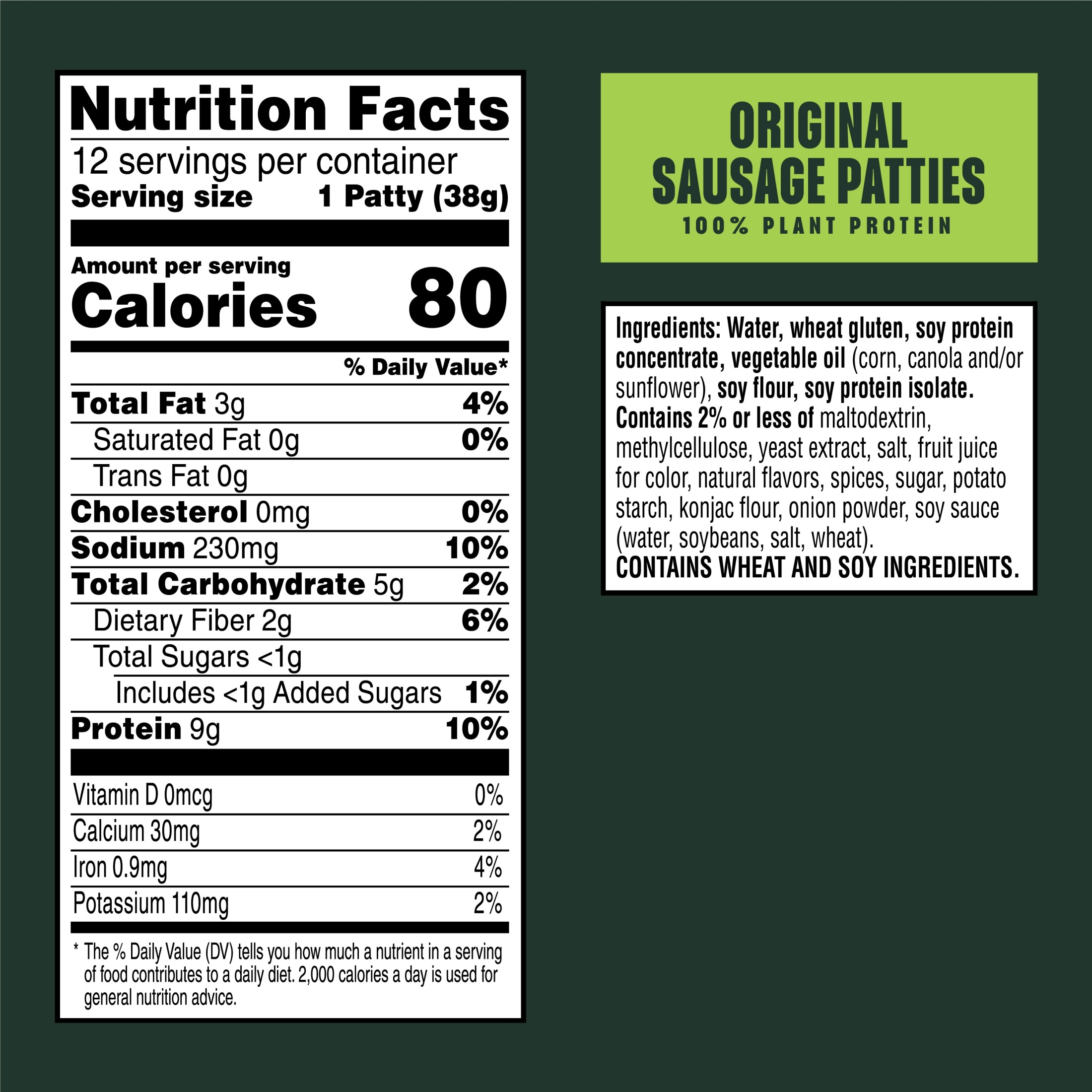 MorningStar Farms Veggie Breakfast Vegan Original Plant Based Sausage Patties, 16 oz, 12 Count Bag thumbnail 3