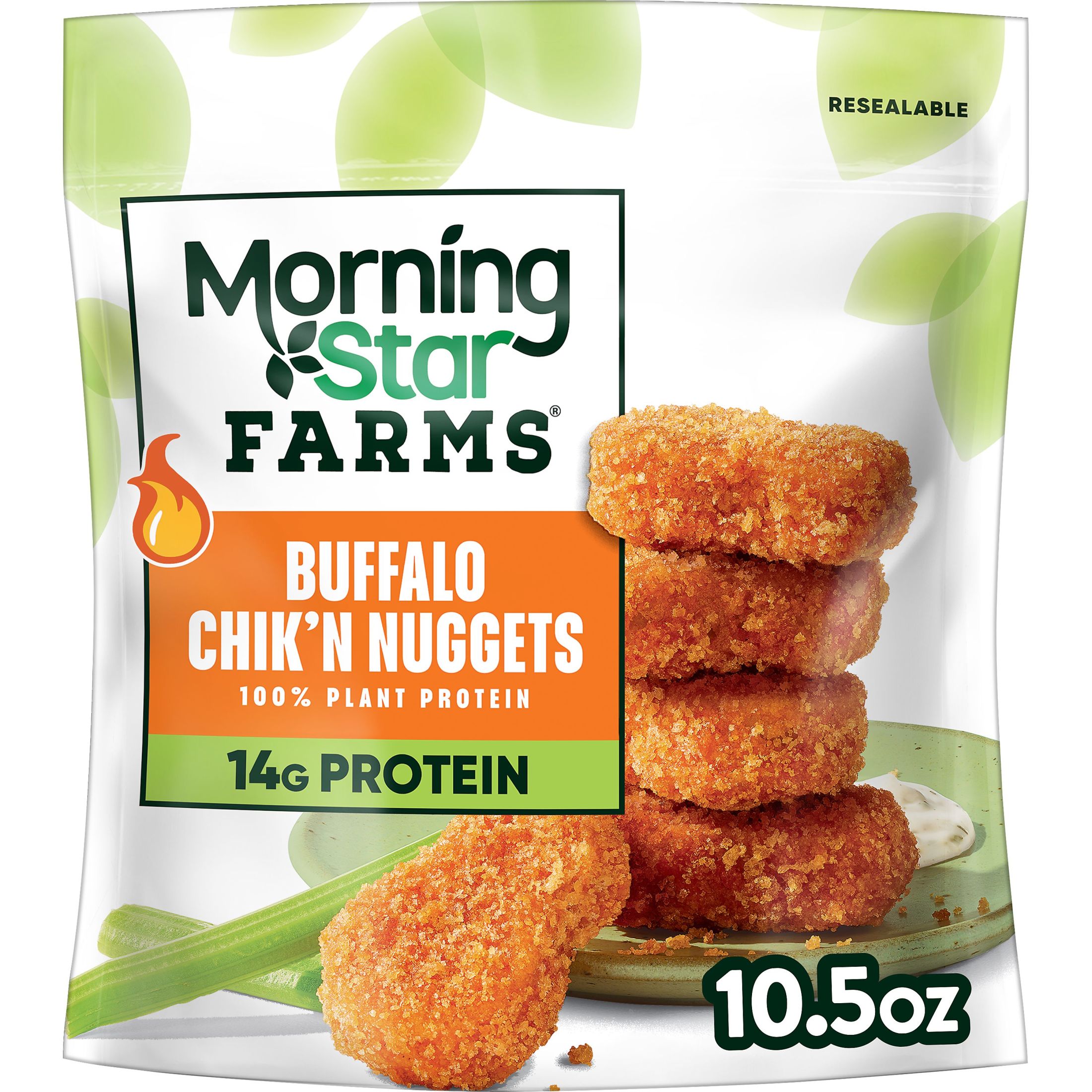 MorningStar Farms Veggitizers Vegan Buffalo Plant Based Chik'n Nuggets, 10.5 oz Bag thumbnail 2