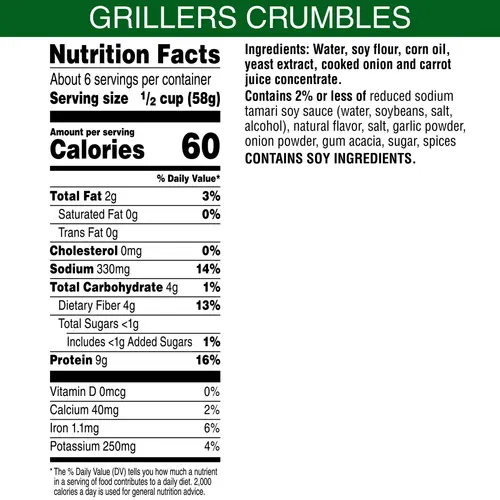 MorningStar Farms Grillers Original Veggie Meal Starters Crumbles, 12 oz (Frozen) thumbnail 2