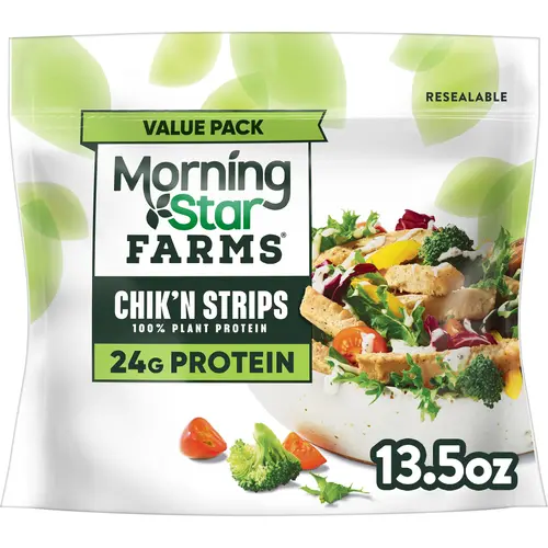 MorningStar Farms Meal Starters Vegan Original Plant Based Chik'n Strips, 13.5 oz Bag thumbnail 2