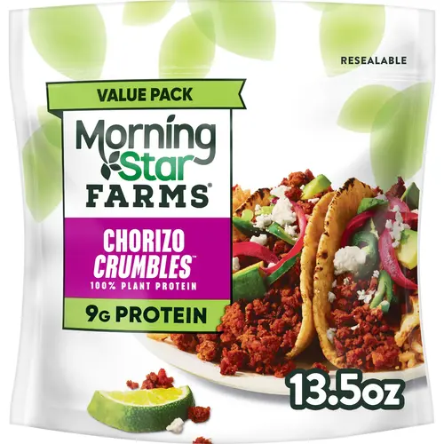 MorningStar Farms Meal Starters Vegan Chorizo Plant Based Crumbles, 13.5 oz Bag thumbnail 2