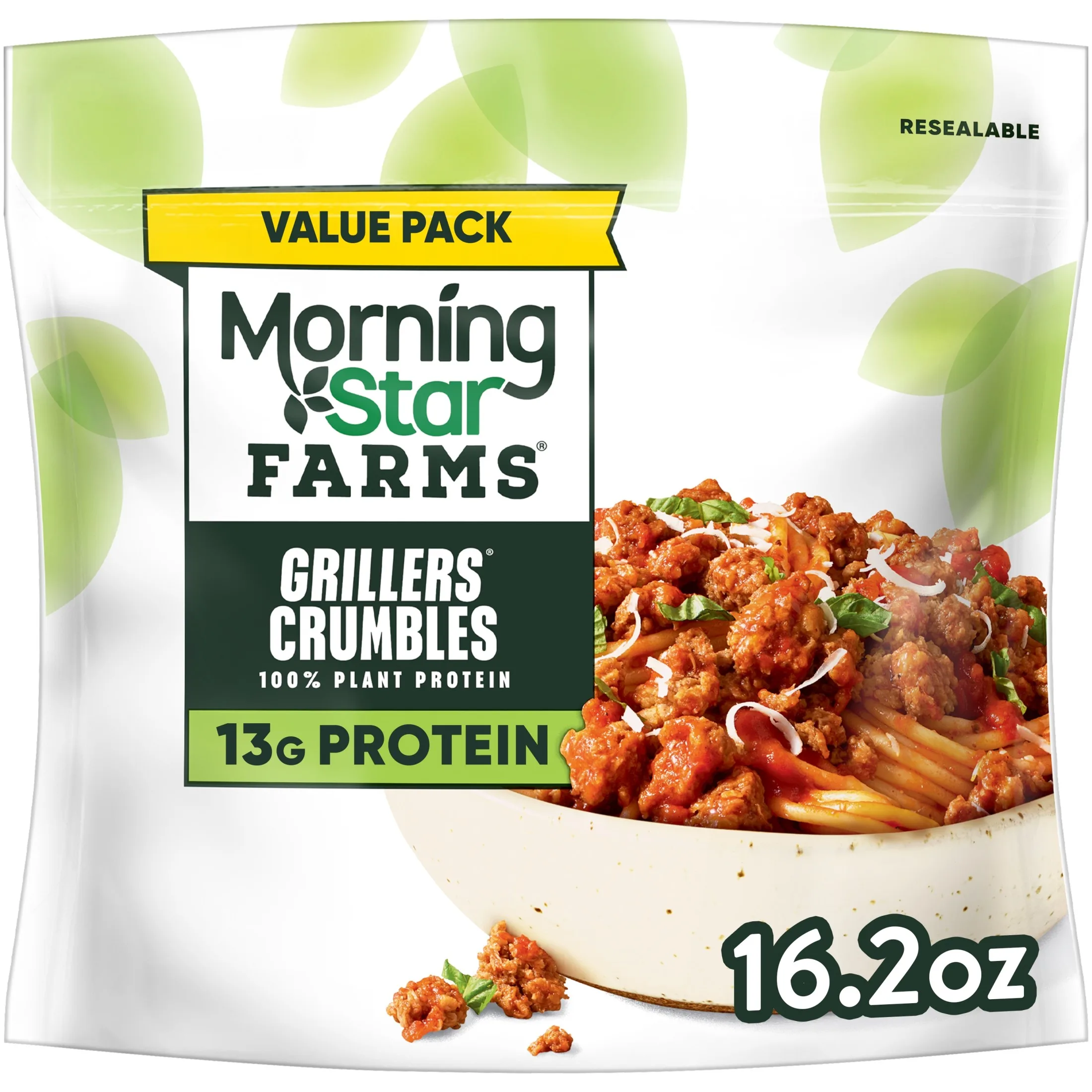 MorningStar Farms Meal Starters Vegan Grillers Vegan Crumbles, 16.2 oz Bag