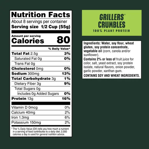MorningStar Farms Meal Starters Vegan Grillers Vegan Crumbles, 16.2 oz Bag thumbnail 3