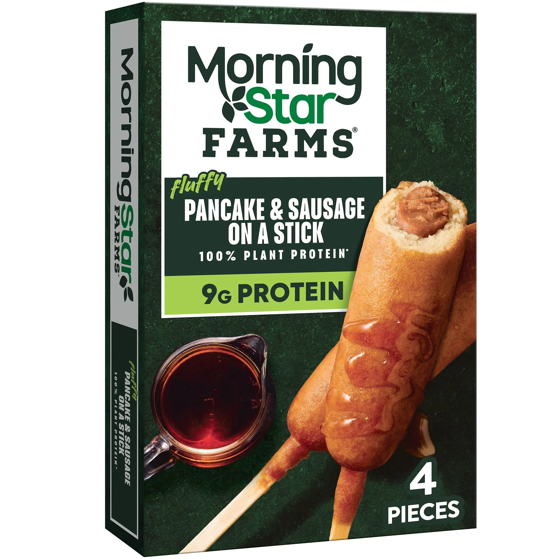 MorningStar Farms Incogmeato Vegan Original Plant Based Pancake and Sausage on a Stick, 9.7 oz, 4 Count Box