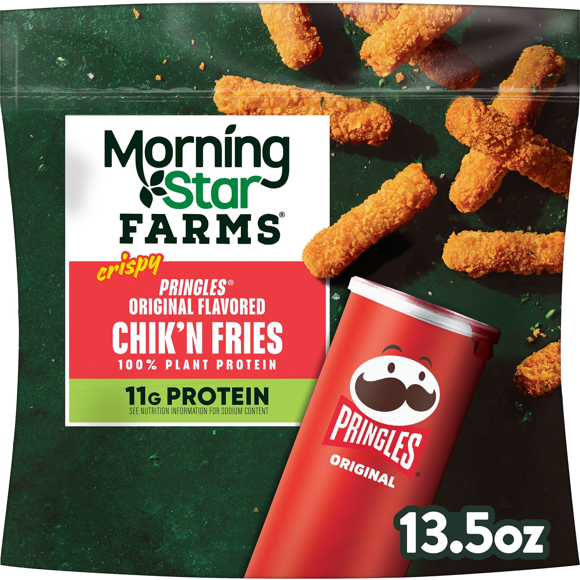 MorningStar Farms Vegan Pringles Original Flavor Plant Based Chik'n Fries, 13.5 oz Bag