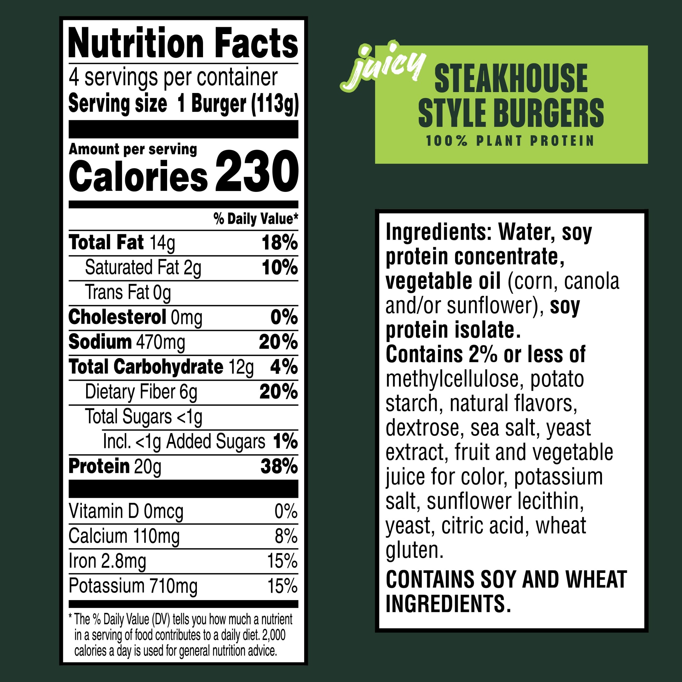MorningStar Farms Vegan Steakhouse Style Plant Based Veggie Burgers, 16 oz, 4 Count Bag thumbnail 3