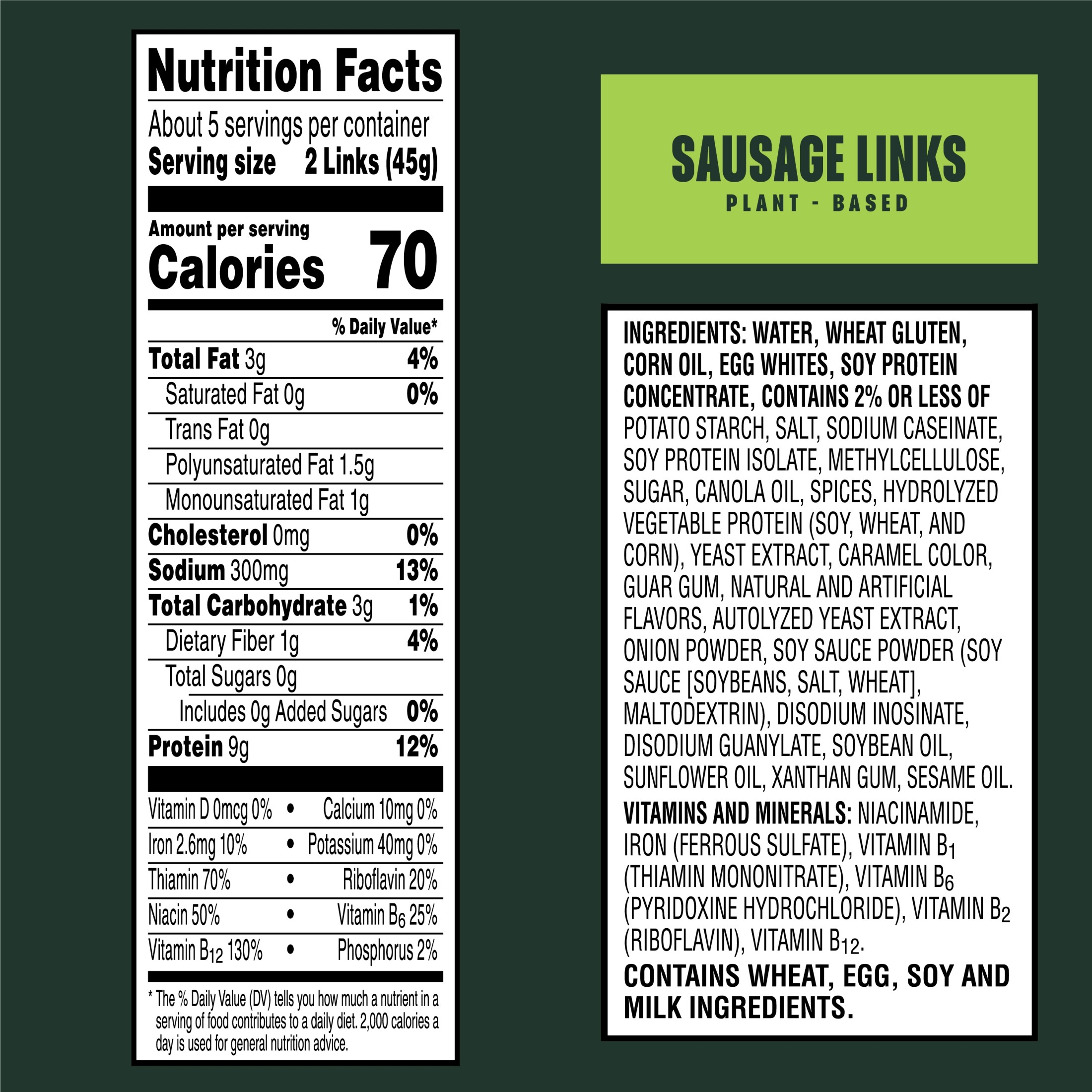 MorningStar Farms Veggie Breakfast Vegetarian Original Veggie Sausage Links, 8 oz Box thumbnail 3