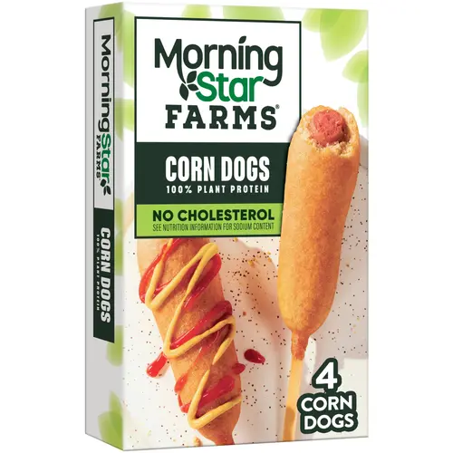 MorningStar Farms Vegan Original Plant Based Corn Dogs, 10 oz, 4 Count Box