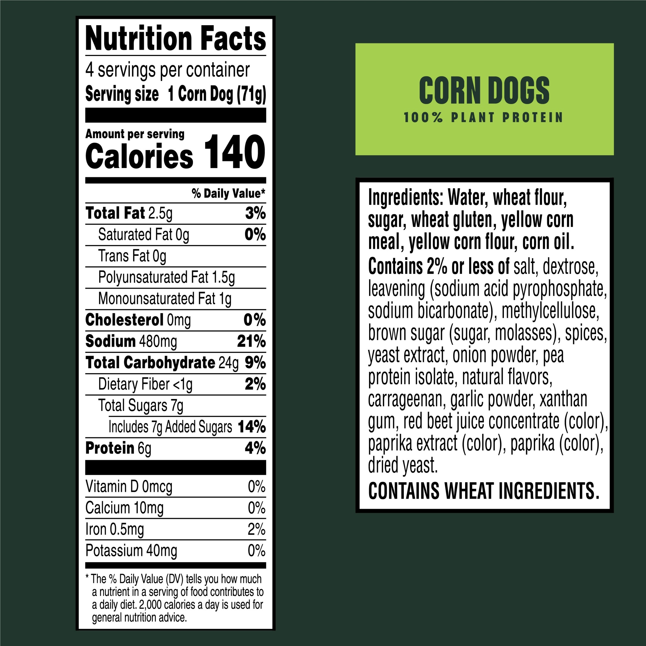MorningStar Farms Vegan Original Plant Based Corn Dogs, 10 oz, 4 Count Box thumbnail 3