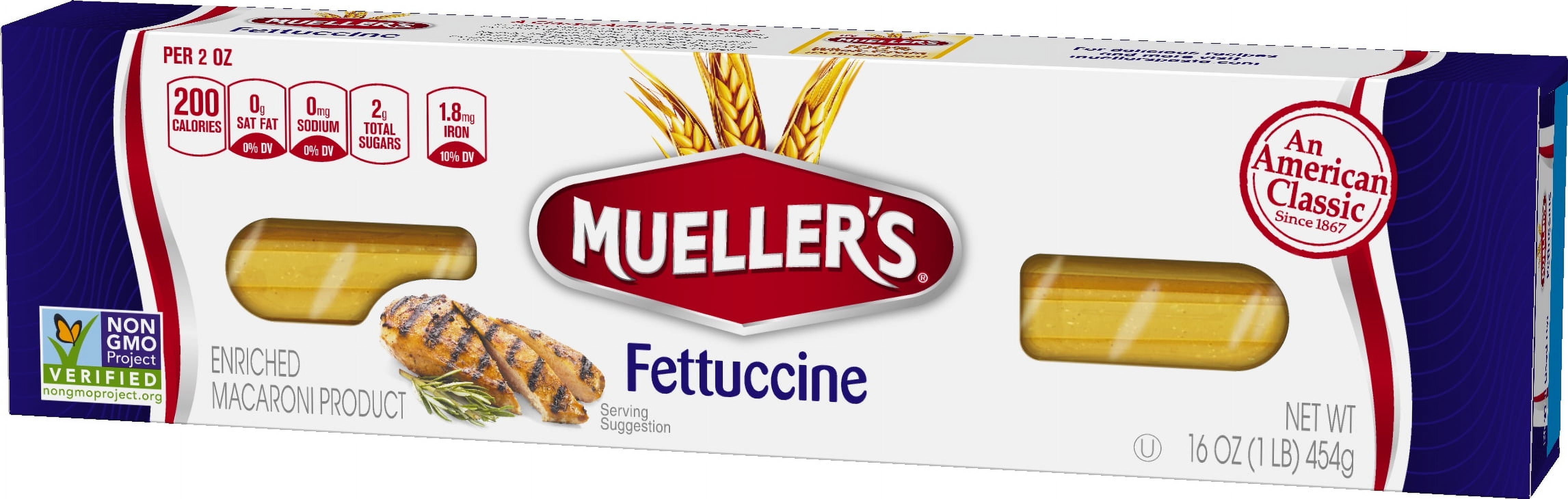 Mueller's Sodium-Free, Cholesterol-Free Fettucine Pasta, 16 oz (Shelf-Stable) thumbnail 4