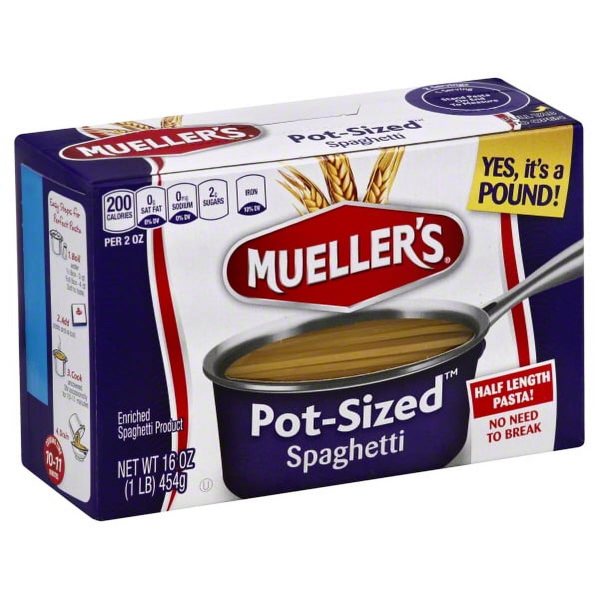 Mueller's Pot-Sized Sodium-Free, Cholesterol-Free Spaghetti Pasta, 16 oz (Shelf-Stable)