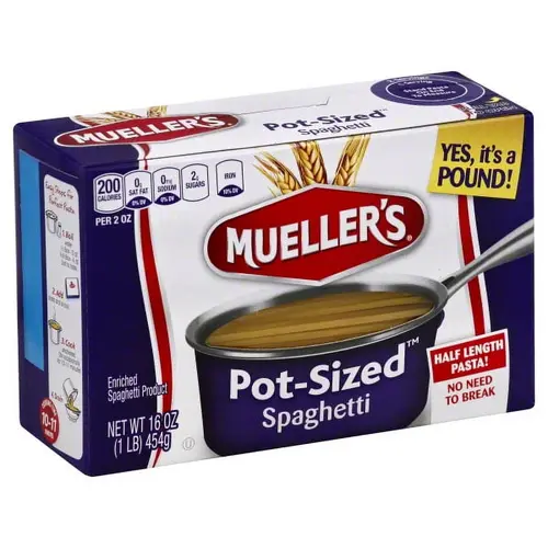 Mueller's Pot-Sized Sodium-Free, Cholesterol-Free Spaghetti Pasta, 16 oz (Shelf-Stable)