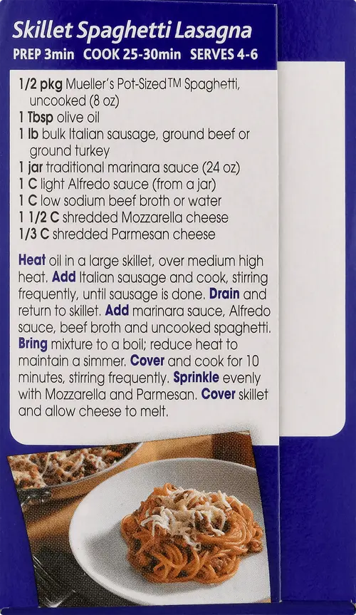 Mueller's Pot-Sized Sodium-Free, Cholesterol-Free Spaghetti Pasta, 16 oz (Shelf-Stable) thumbnail 2