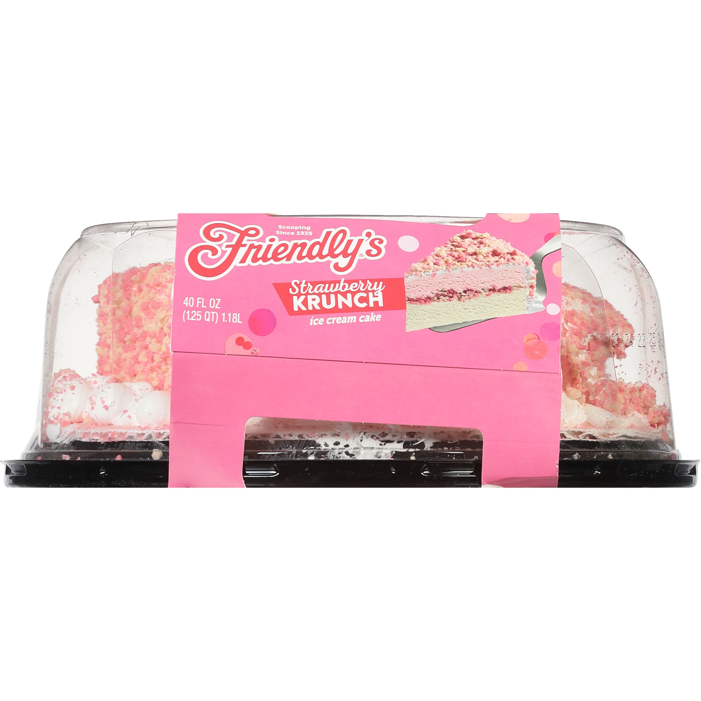 Friendly's Strawberry Krunch Cake, Vanilla Flavored and Strawberry Ice Cream Cake - 40 Fl Oz thumbnail 2