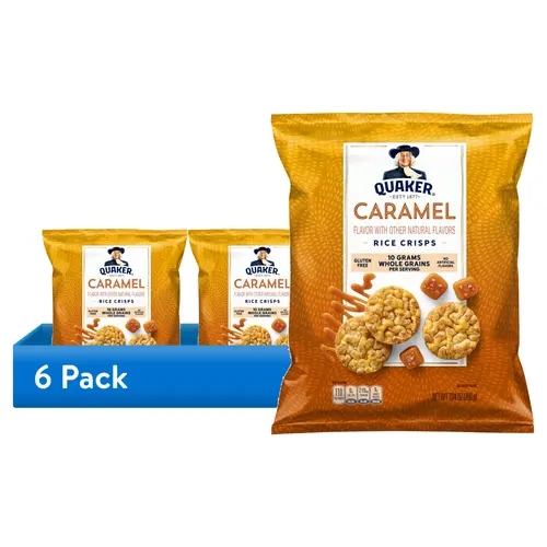 (6 pack) Quaker Caramel Flavored Rice Crisps 7.04 oz Bag
