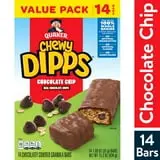 Quaker Chewy Dipps Chocolatey Covered Granola Bars Chocolate Chip, 1.09 oz 14 Count