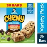 Quaker Chewy Granola Bars, 3 Flavor Variety Pack, 30.4 oz, 36 Count