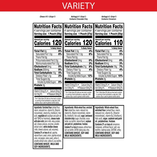 Gripz Variety Pack Tiny Baked Snack Crackers, Lunch Snacks, 12 Count thumbnail 3