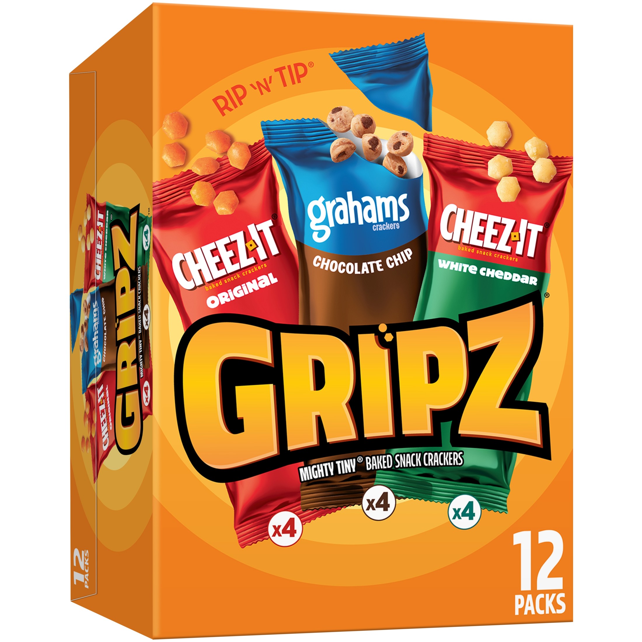 Gripz Variety Pack Mini Snack Crackers, Kids Snacks, 12 Count thumbnail 2