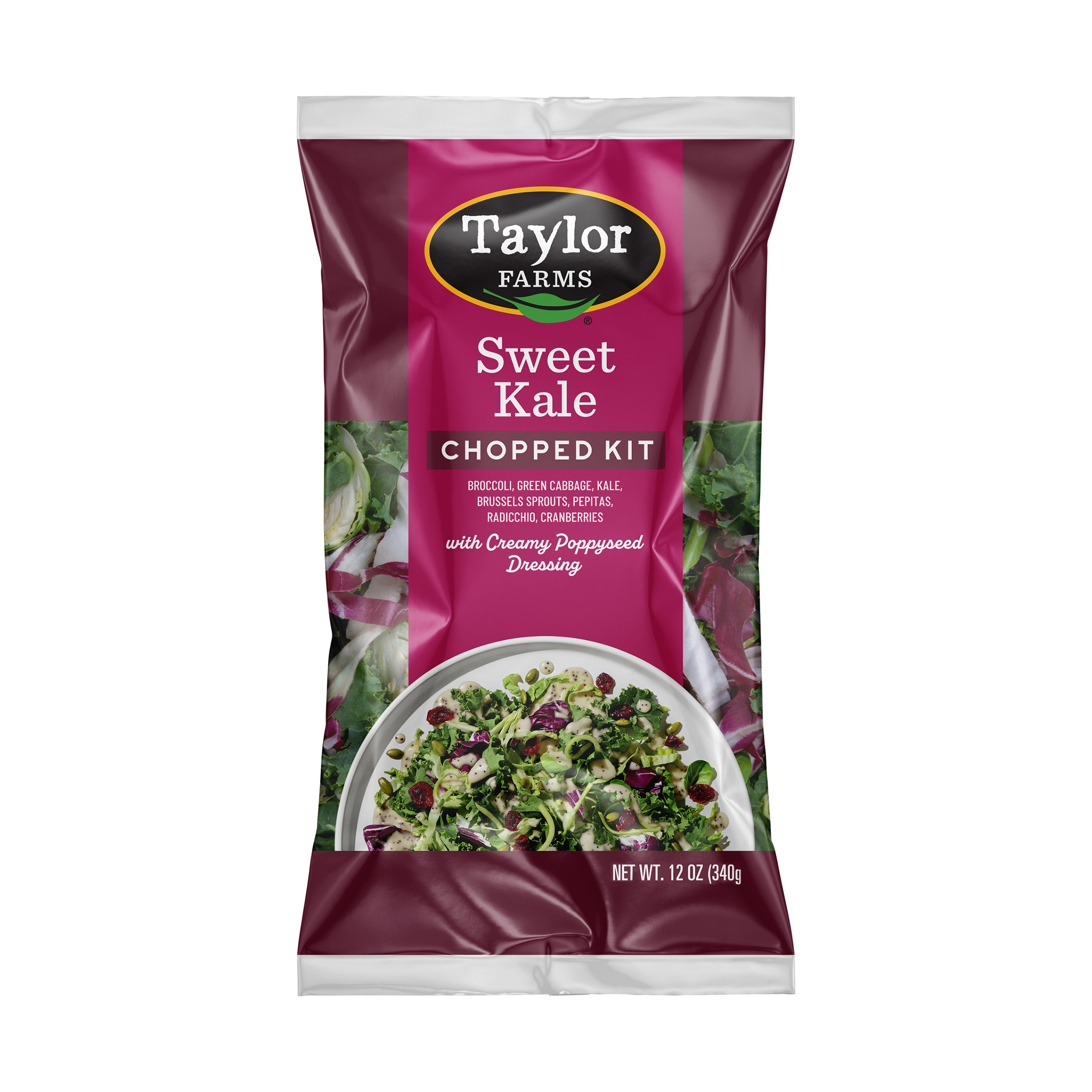 Taylor Farms Sweet Kale Chopped Salad Kit, 12 oz Bag, Fresh