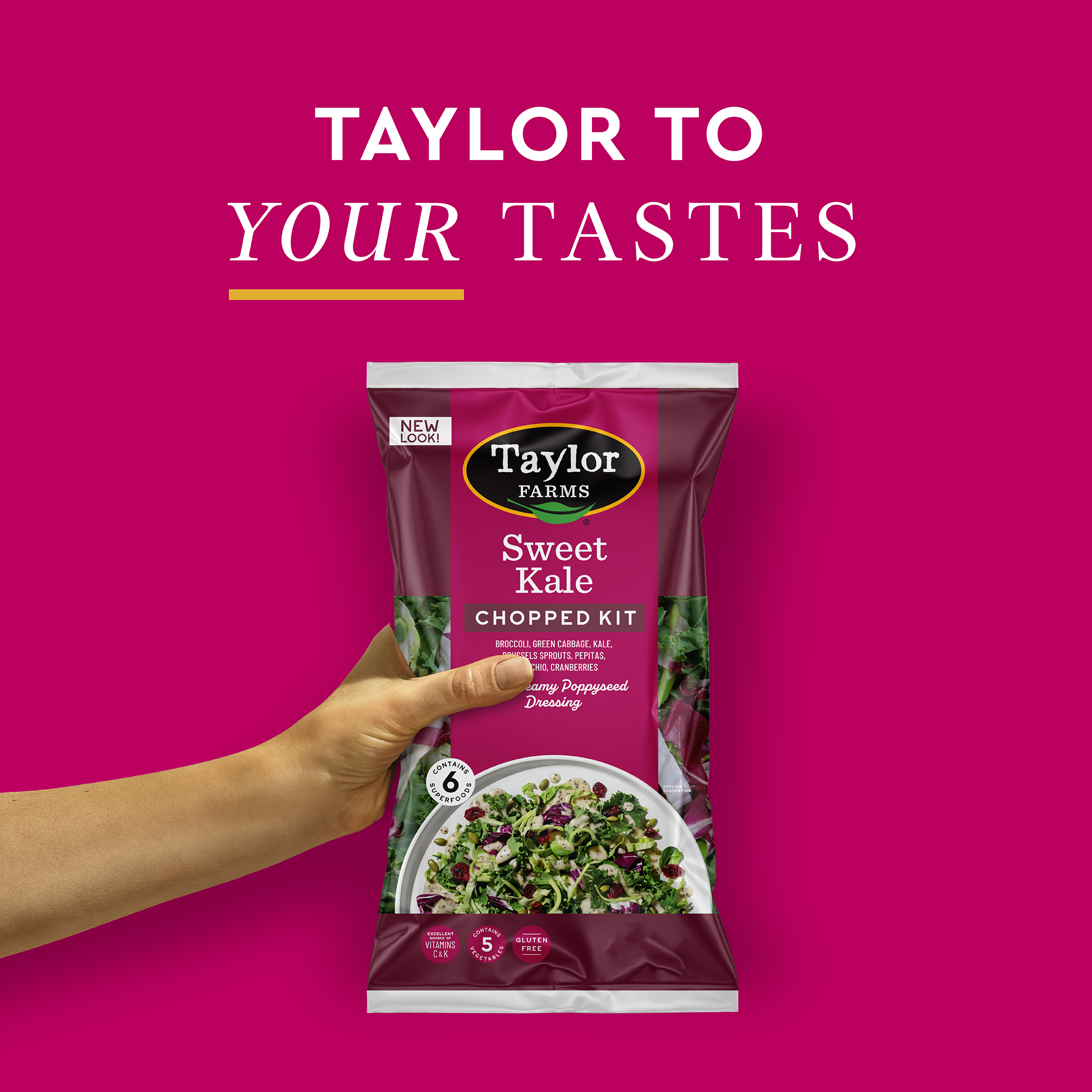 Taylor Farms Sweet Kale Chopped Salad Kit, 12 oz Bag, Fresh thumbnail 4