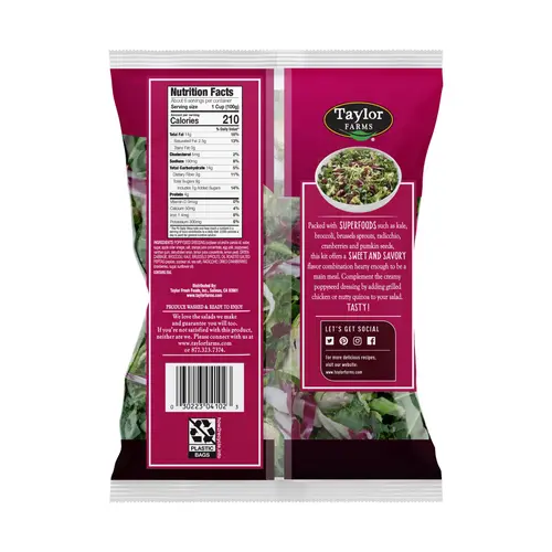 Taylor Farms Family Size Sweet Kale Chopped Salad Kit, 22 oz Bag, Fresh thumbnail 2