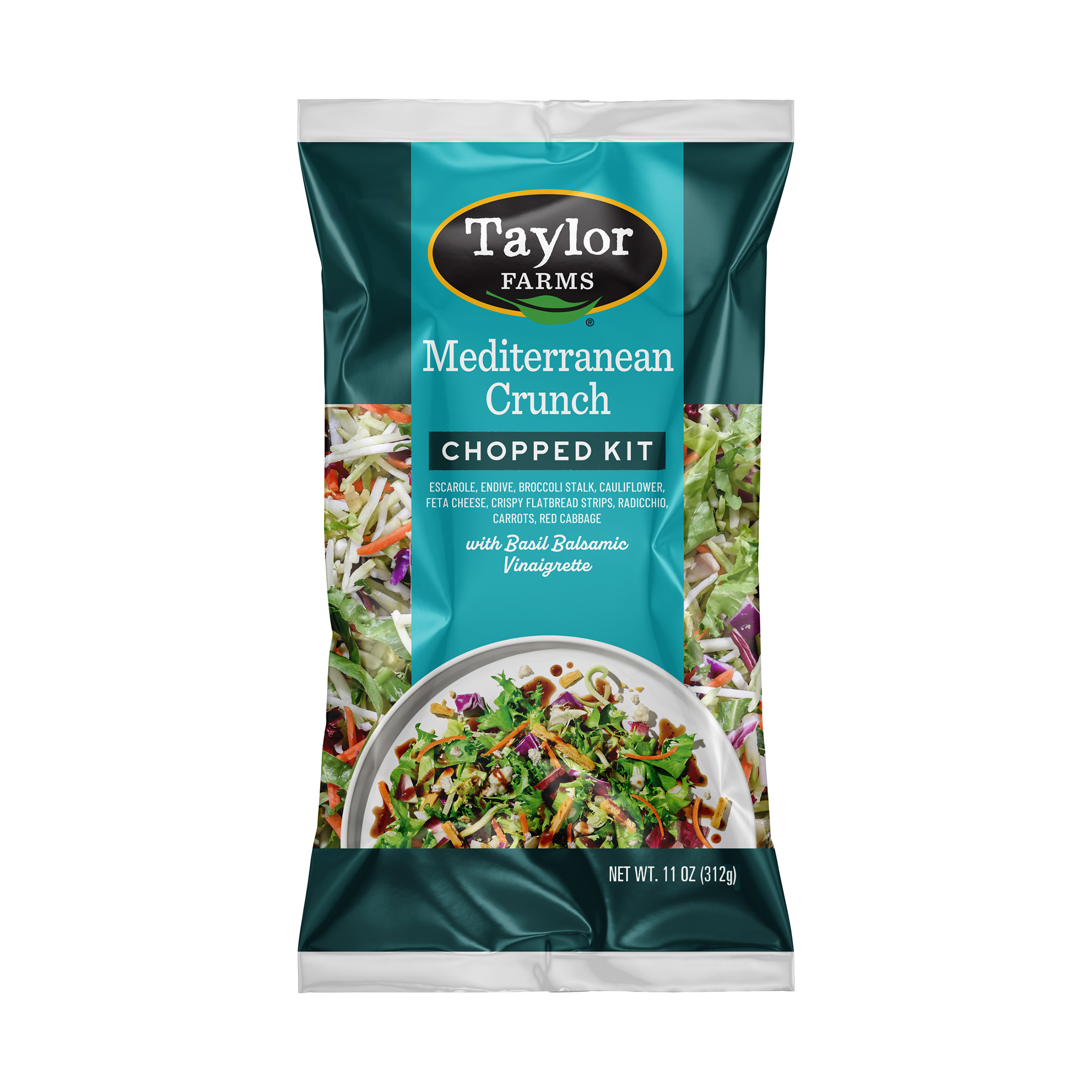 Taylor Farms Mediterranean Crunch Chopped Salad Kit, 11 oz Bag, Fresh