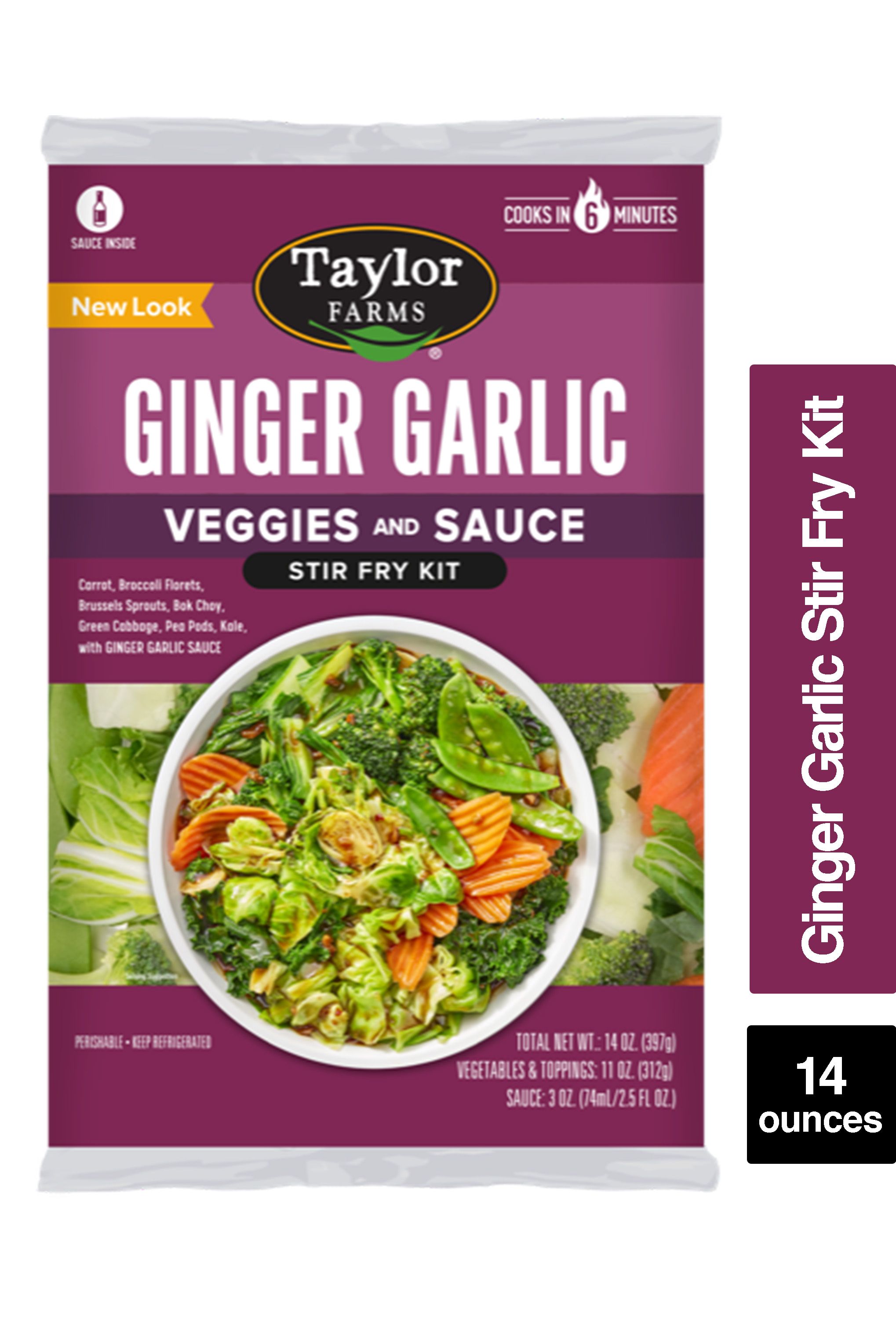 Taylor Farms Ginger Garlic Stir Fry Kit Packaged Meal, 14 oz